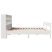 Cama con estantería sin colchón madera maciza blanca 140x190 cm