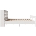 Cama con estantería sin colchón madera maciza blanca 135x190 cm