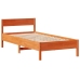 Cama con estantería sin colchón madera maciza marrón 90x190 cm