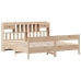 Cama con estantería sin colchón madera maciza de pino 200x200cm