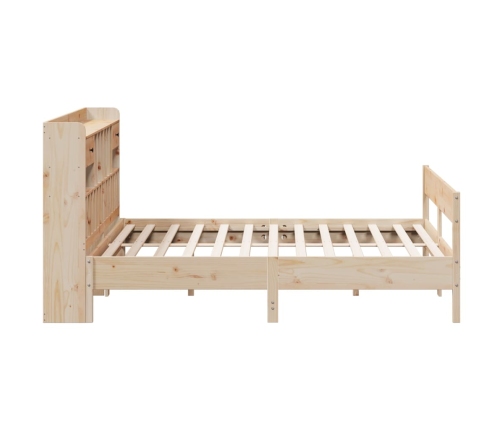 Cama con estantería sin colchón madera maciza de pino 200x200cm