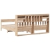 Cama con estantería sin colchón madera maciza de pino 200x200cm