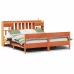 Cama con estantería sin colchón madera maciza marrón 200x200 cm