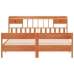 Cama con estantería sin colchón madera maciza marrón 200x200 cm
