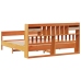 Cama con estantería sin colchón madera maciza marrón 200x200 cm