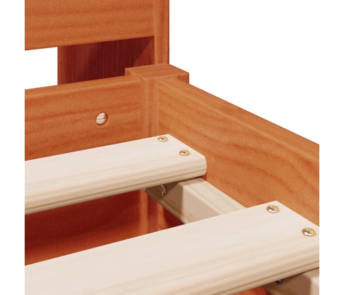 Cama con estantería sin colchón madera maciza marrón 200x200 cm
