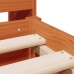 Cama con estantería sin colchón madera maciza marrón 200x200 cm
