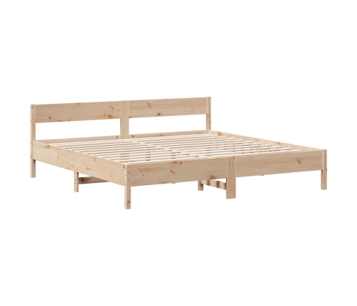 Cama con estantería sin colchón madera maciza de pino 180x200cm