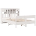 Cama con estantería sin colchón madera maciza blanca 160x200 cm