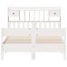 Cama con estantería sin colchón madera maciza blanca 160x200 cm