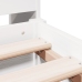 Cama con estantería sin colchón madera maciza blanca 160x200 cm