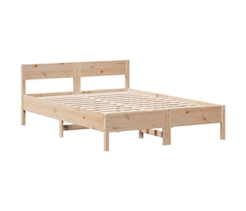 Cama con estantería sin colchón madera maciza de pino 150x200cm