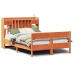 Cama con estantería sin colchón madera maciza marrón 140x200 cm
