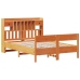 Cama con estantería sin colchón madera maciza marrón 140x200 cm
