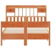 Cama con estantería sin colchón madera maciza marrón 140x200 cm
