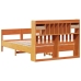 Cama con estantería sin colchón madera maciza marrón 140x200 cm