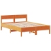 Cama con estantería sin colchón madera maciza marrón 140x200 cm