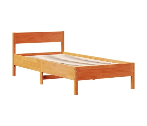 Cama con estantería sin colchón madera maciza marrón 100x200 cm