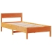 Sofá con estantería sin colchón madera maciza marrón 90x200 cm