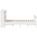 Cama con estantería sin colchón madera maciza blanca 135x190 cm
