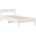 Cama con estantería sin colchón madera maciza blanca 75x190 cm