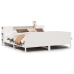 Cama con estantería sin colchón madera maciza blanca 200x200 cm