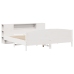 Cama con estantería sin colchón madera maciza blanca 200x200 cm