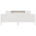 Cama con estantería sin colchón madera maciza blanca 200x200 cm