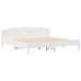 Cama con estantería sin colchón madera maciza blanca 200x200 cm