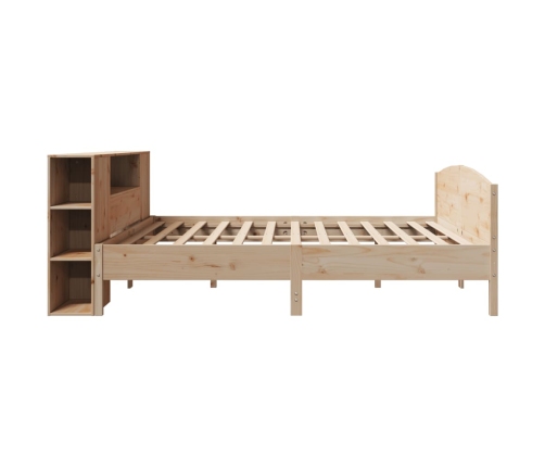 Cama con estantería sin colchón madera maciza de pino 180x200cm