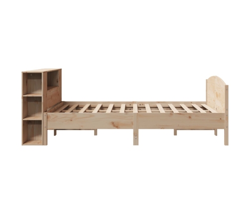 Cama con estantería sin colchón madera maciza de pino 150x200cm