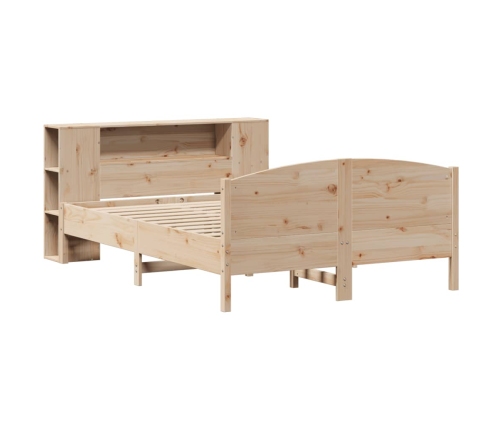 Cama con estantería sin colchón madera maciza de pino 120x200cm