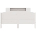 Cama con estantería sin colchón madera maciza blanca 120x200 cm