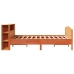 Cama con estantería sin colchón madera maciza marrón 140x190 cm