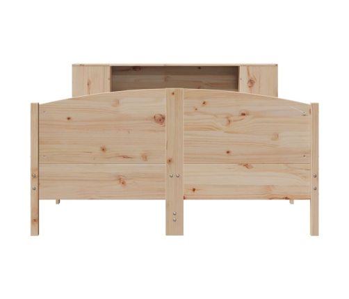 Cama con estantería sin colchón madera maciza de pino 120x190cm