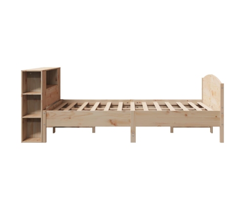 Cama con estantería sin colchón madera maciza de pino 120x190cm