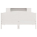 Cama con estantería sin colchón madera maciza blanca 120x190 cm