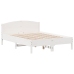Cama con estantería sin colchón madera maciza blanca 120x190 cm