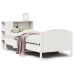 Cama con estantería sin colchón madera maciza blanca 100x200 cm