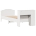 Cama con estantería sin colchón madera maciza blanca 100x200 cm