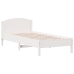Cama con estantería sin colchón madera maciza blanca 100x200 cm