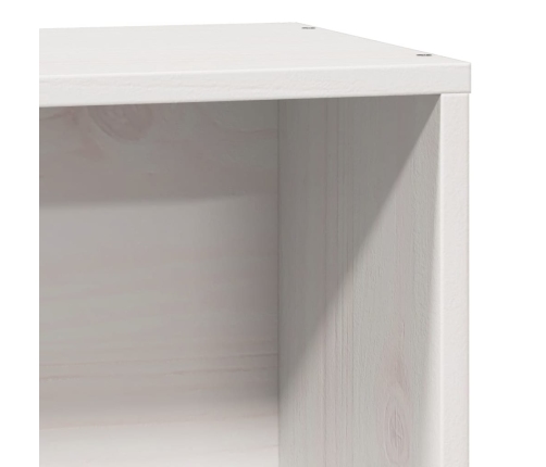 Cama con estantería sin colchón madera maciza blanca 100x200 cm
