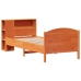 Cama con estantería sin colchón madera maciza marrón 100x200 cm