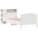 Cama con estantería sin colchón madera maciza blanco 90x200 cm
