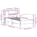 Cama con estantería sin colchón madera maciza de pino 75x190 cm