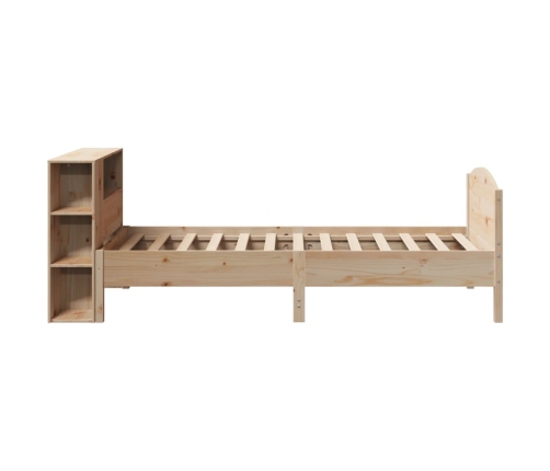 Cama con estantería sin colchón madera maciza de pino 75x190 cm