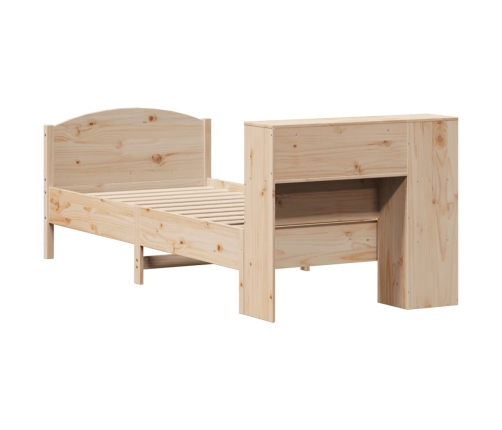 Cama con estantería sin colchón madera maciza de pino 75x190 cm