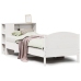 Cama con estantería sin colchón madera maciza blanca 75x190 cm
