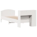 Cama con estantería sin colchón madera maciza blanca 75x190 cm