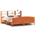 Cama con estantería sin colchón madera maciza marrón 200x200 cm